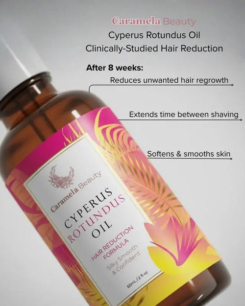 Caramela Beauty Cyperus Rotundus Oil for Natural Hair Reduction - 60ml/2oz