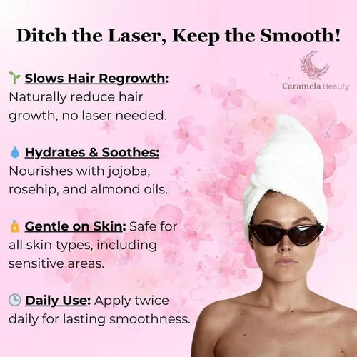 Caramela Beauty Cyperus Rotundus Oil for Natural Hair Reduction - 60ml/2oz